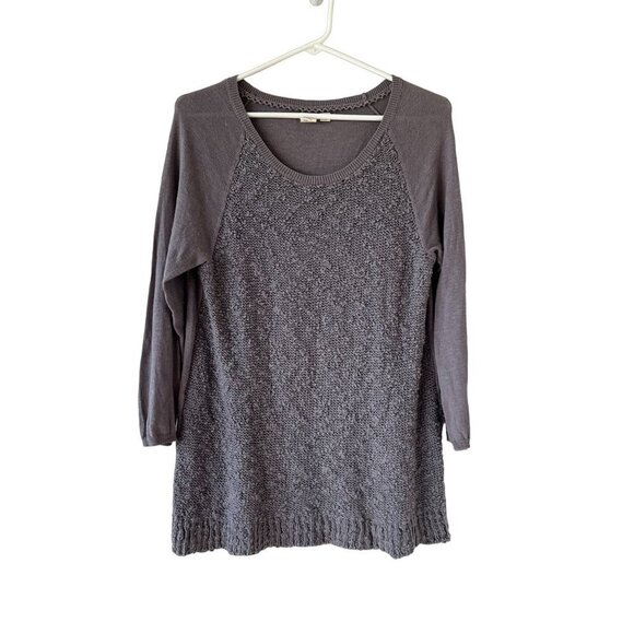 Anthropologie Sweaters - Anthropologie Little Yellow Bird Sweater Brown‎ Taupe Marled ¾ Sleeve Size Large